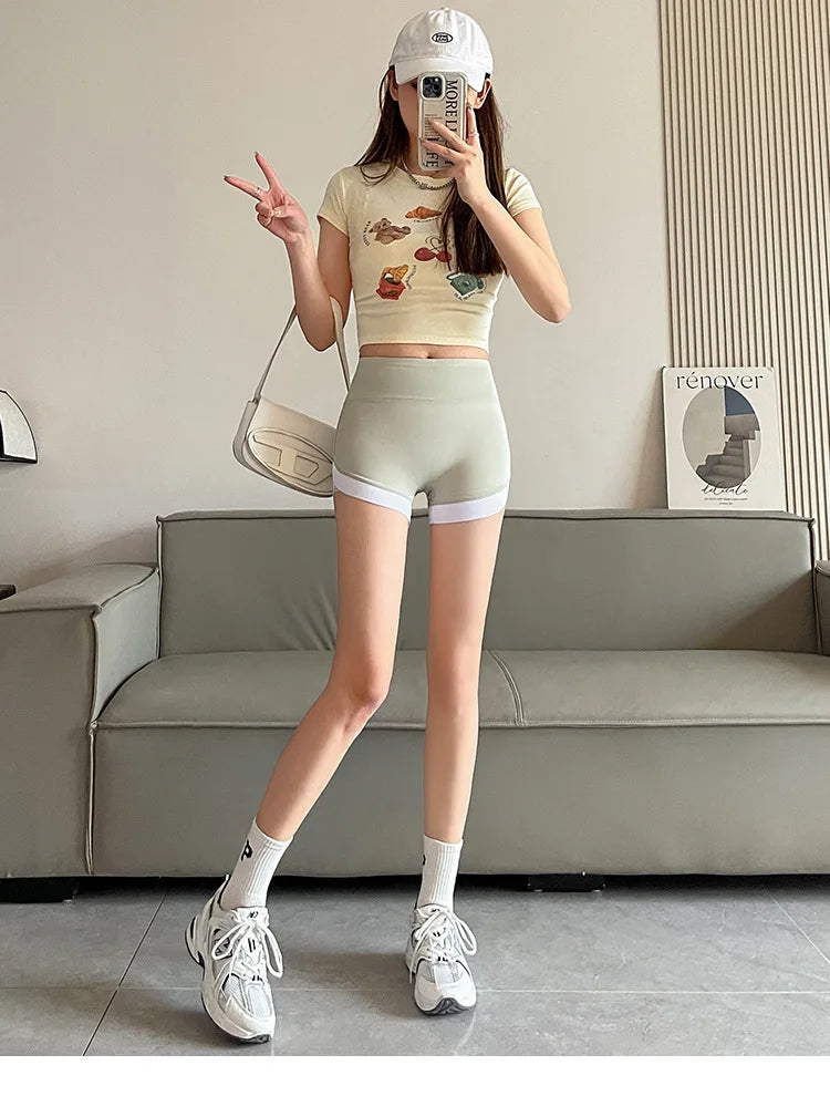 Summer Shark Pants Women Thin Style Leggings High Waist Hip Liftting Traceless Safety Pants Quick Drying and Breathable Shorts