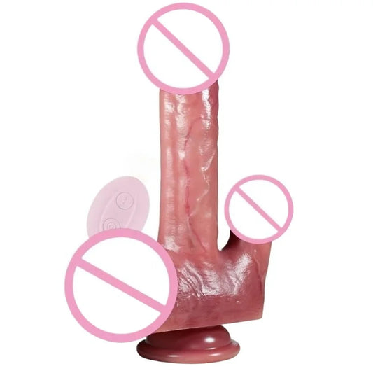 Double-ended dildo. Electric penis. Remote-controlled. Female sex toy. Insertable penis. Anal sex toy. Adult sex toy.