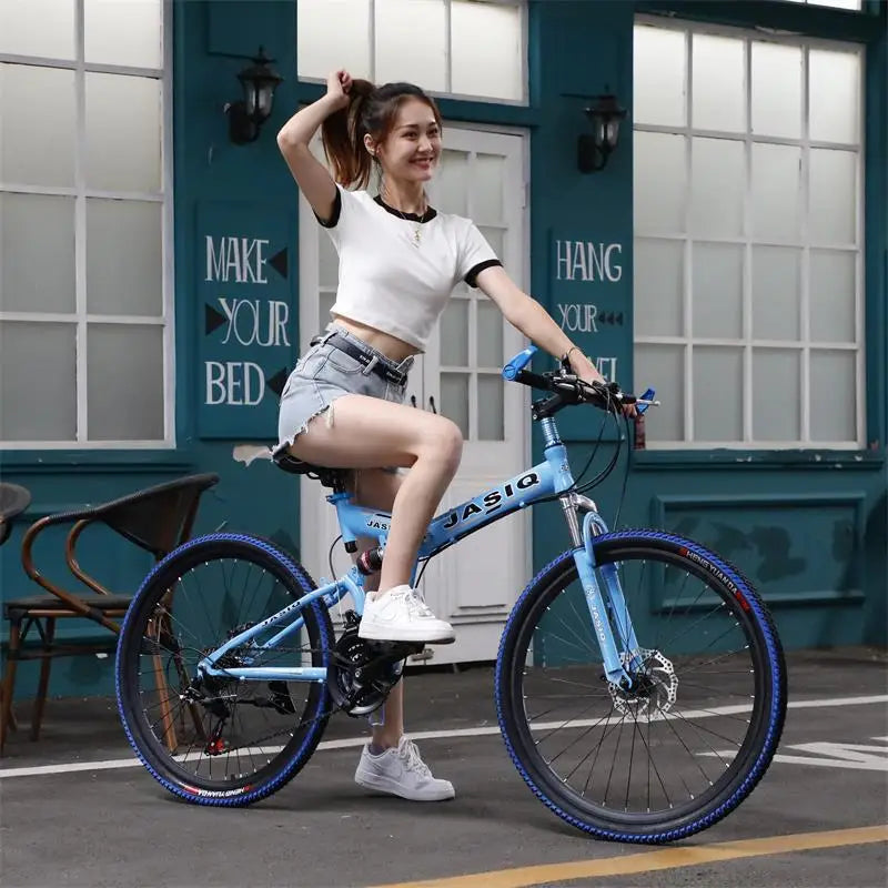 Mountain Bikes Adult Bikes Men's And Women's Variable Speed Bikes Dual Shock Absorbing Folding Mountain Bikes Student Bikes