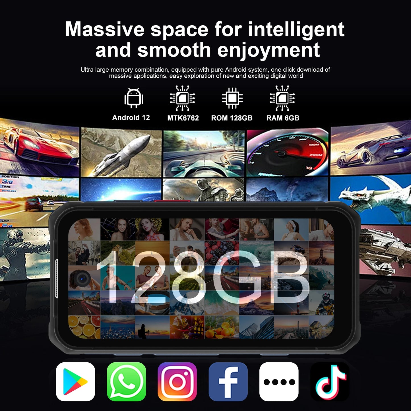 SERVO TANK500 IP68 Waterproof Mini Smart Phone 4G LTE Android 12 RAM 6GB ROM 128GB PTT Network Intercom Small Rugged Smartphones