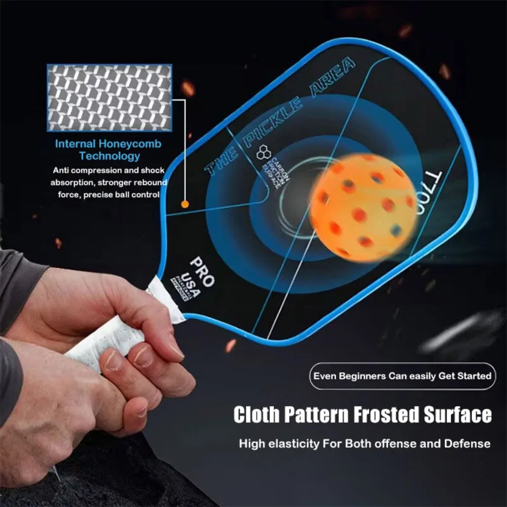 Fashion T700 Pickleball Paddle Carbon Fiber 16MM Pickleball Rackets Set Lightweight USAPA Approved Professional Game Supplies