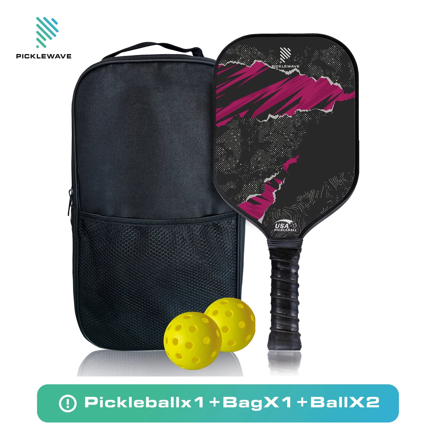 Black Purple Polka Dot USAPA Pickleball Paddle Fiberglass Surface High Grit & Spin Unibody Edgeless Sport Racquet Pickleball