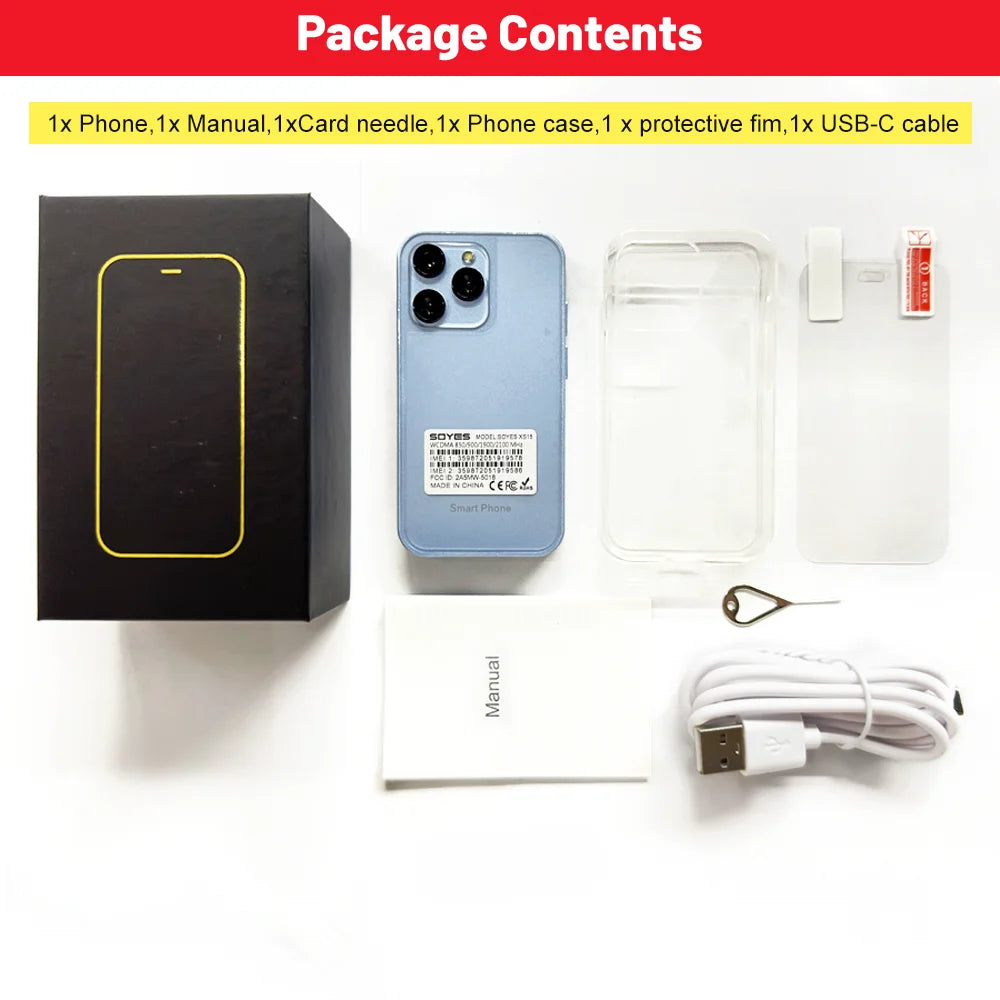 SOYES XS15 Mini Android8.1 Smart Phone 3.0 Inch Display 2GB RAM 16GB ROM Dual SIM Standby Play Store 3G Little Phone