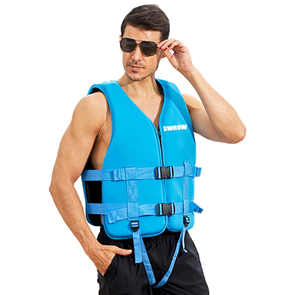 Portable fashion adult children's life jacket neoprene swimming life jacket water sports fishing kayak surfing life jacket 2023