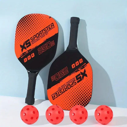 Pickleball Racket Set (2 Rackets + 4 Balls + 1 Cosmetics Bag) High-Quality Poplar Base Plate Pickleball Racket Set Outdoor Sports Special Beginners Entry Training Racket Beach Sports Equipment