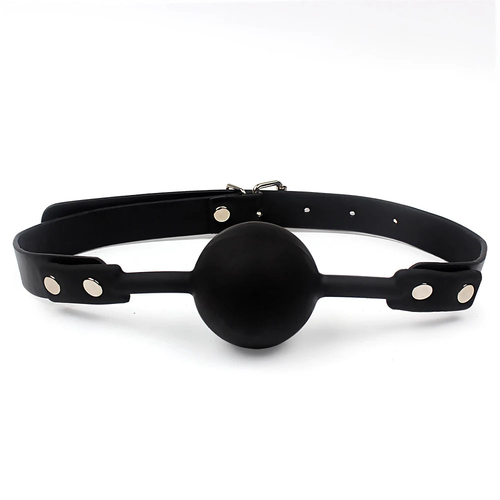 Adult Games Mouth Stuffed PU Leather Band Bondage Sex Toys for Couples Oral Fixation Silicone Ball Mouth Gag Restraints