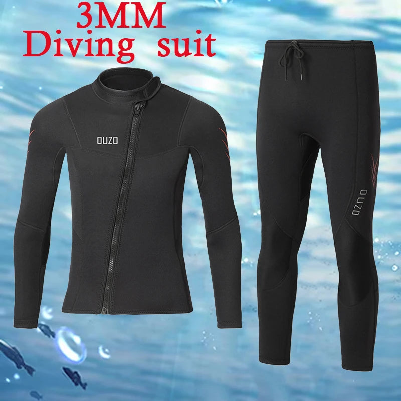 New 3MM Neoprene Men Woman Wetsuits Warm Split Diving Clothing Elasticity Scuba Surfing Snorkeling Water Sports Diving Suit