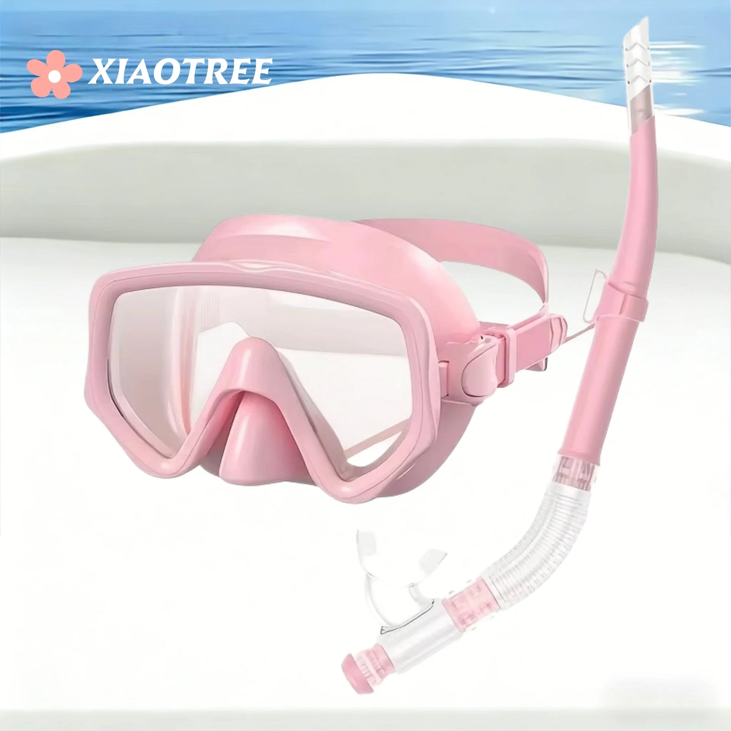 Diving Mask Snorkel Set For Adults Tempered Glass Scuba Professional Panoramic Snorkeling Gear Swimming Training Snorkel Kit