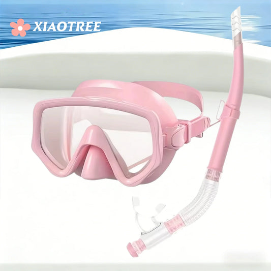 Diving Mask Snorkel Set For Adults Tempered Glass Scuba Professional Panoramic Snorkeling Gear Swimming Training Snorkel Kit