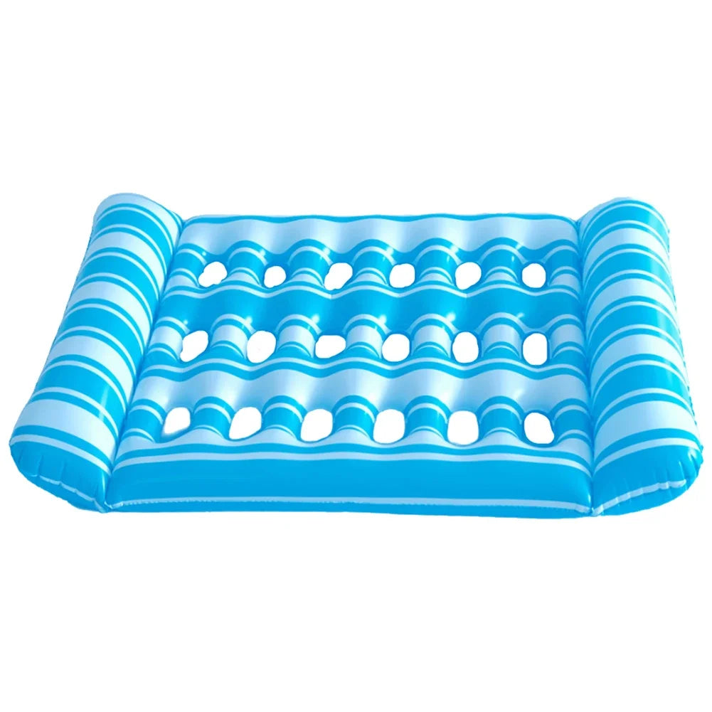 Inflatable Water Sleeping Bed PVC Floating Lounger Air Mattress Foldable Swimming Pool Air Mattress for Swimming Pool Party