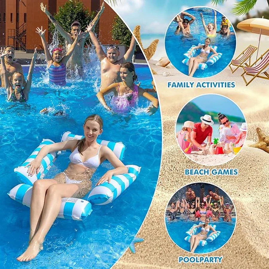 Water Hammock Recliner Inflatable Pool for Adults - Perfect for Pool Parties & Beach Fun,Party Water Rest Inflatable Seat
