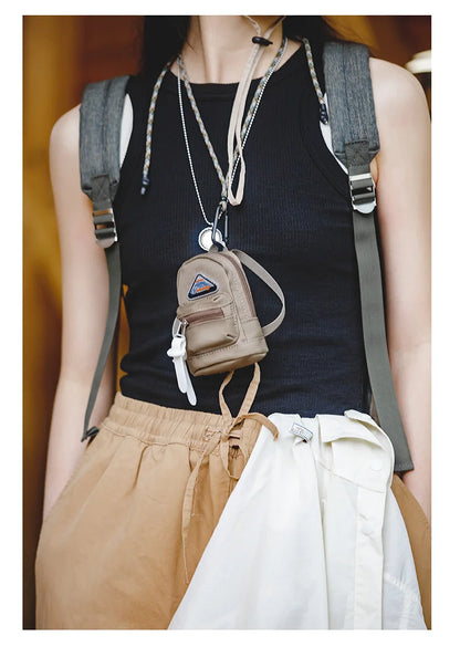 Maden-Women's Mountain Mini Functional Hanging Bag, Outdoor Crossbody Shoulder Bag, Small Waistpack, Key Earphone Card Bag