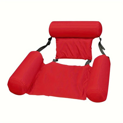 3-Tube Inflatable Pool Float Lounge, Foldable Colorful Pattern Floating Raft, Portable Pool Party & Beach Tanning Lounger Float