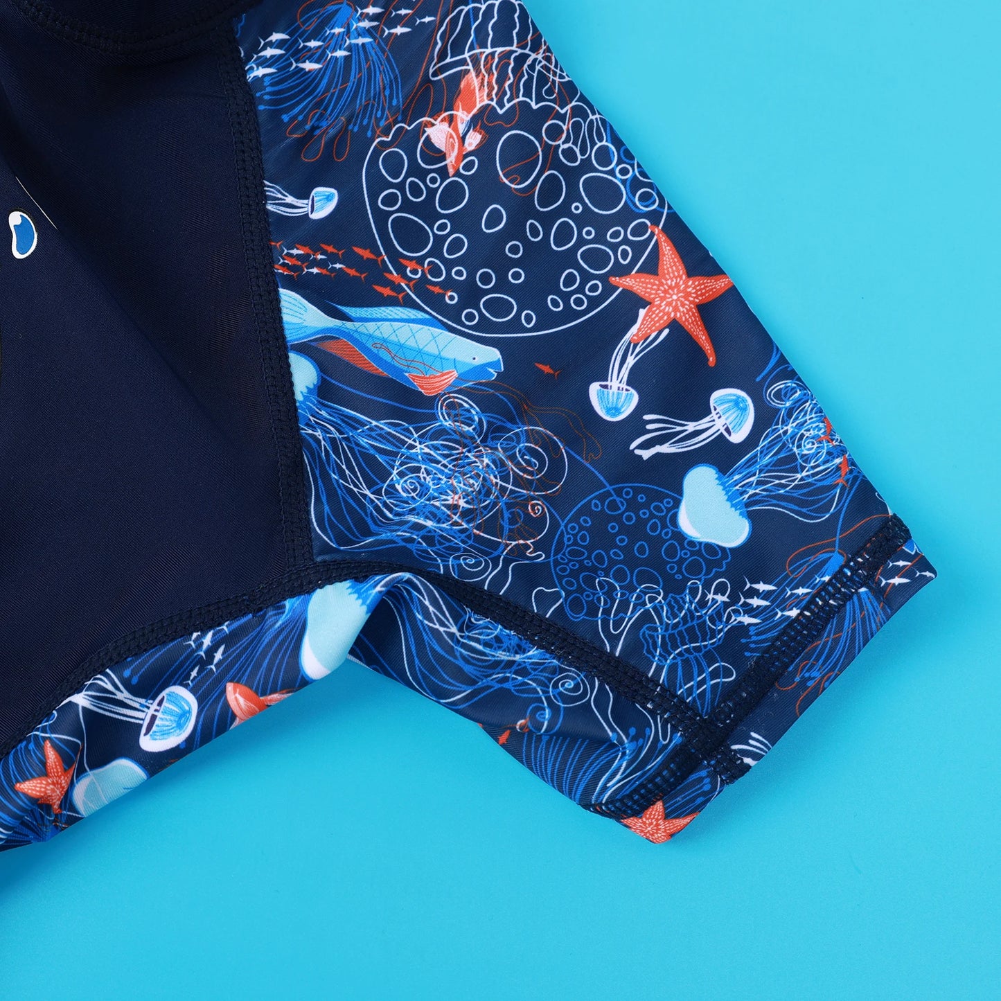 One-Piece Swim Suits Sportswear Girls Boys Summer Swimwear Children Swimsuits Kid Short Sleeve Quick Drying Sun Protection