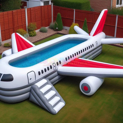 Summer Party Outdoor Pool Water Recreation Inflatable Airplane Swimming Float Seat Boat Pool for Toddler and Kids