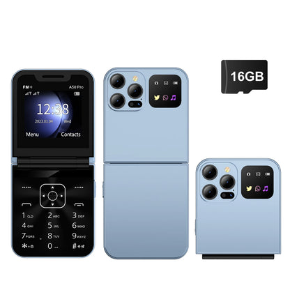 Foldable Mobile Phones Speed Dial 2 SlM Cards 2.4" Display Cellphone Call Recording LED flashlight Blacklist FM Radio Telephones
