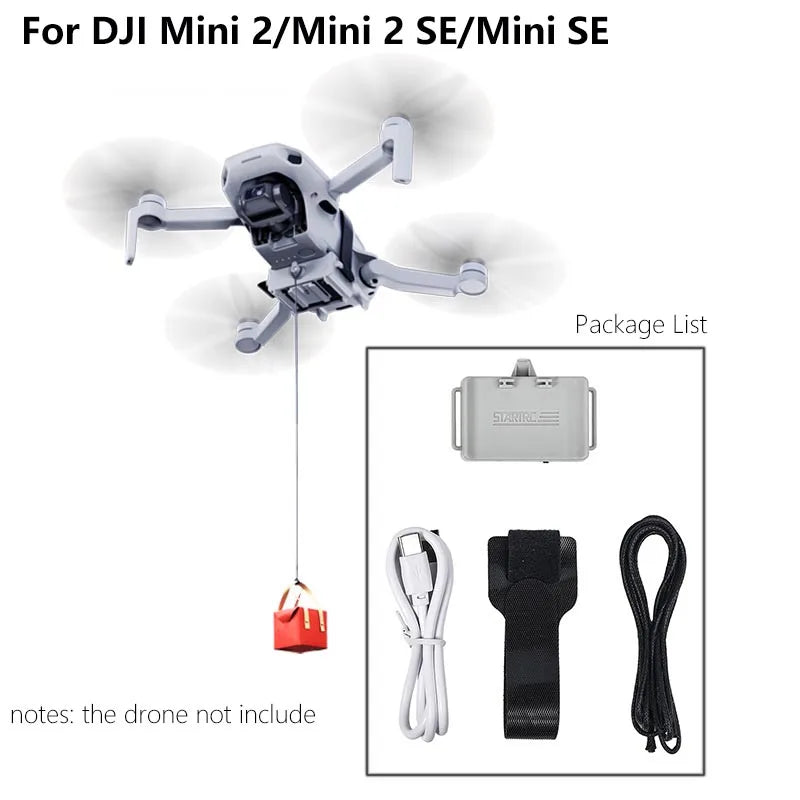 Drone Airdrop System for DJI Mini 2/SE/2SE Air-dropping Dropper Fishing Bait Wedding Ring Gift Proposal Rescue Delivery Thrower