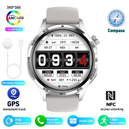 Watch 5 Pro Sports Smartwatch Men GPS Motion Trajectory NFC Control Compass 360*360 AMOLED HD Screen Bluetooth Call SmartWatches
