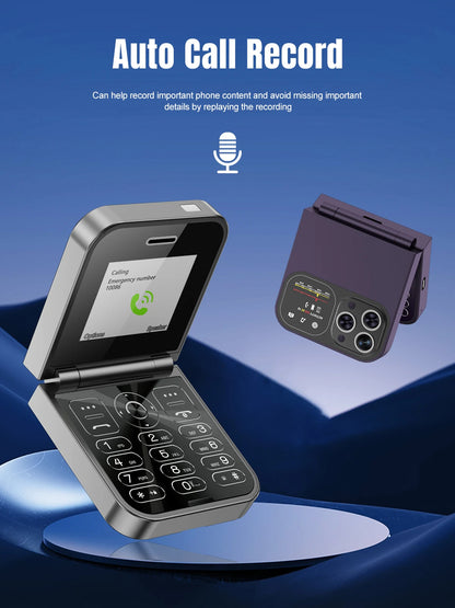 SERVO F15 Mini Small Flip Mobile Phone 2 SIM Standby Speed Dial Magic Voice Flashlight Call Recording 2G GSM Cute Fold Cellphone