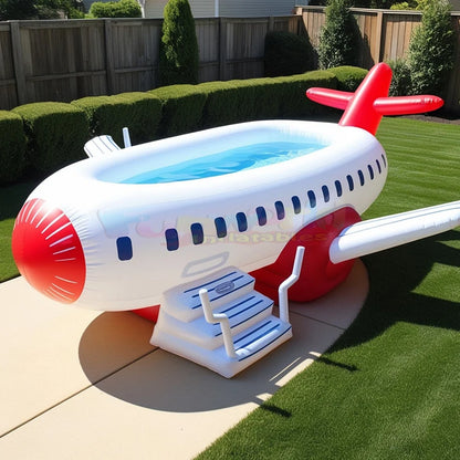 Summer Party Outdoor Pool Water Recreation Inflatable Airplane Swimming Float Seat Boat Pool for Toddler and Kids