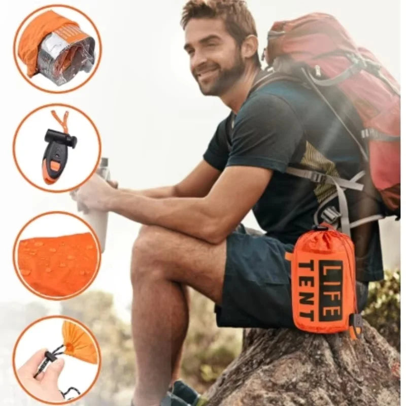 2 Person Emergency Tent  Waterproof Camping Travel Pergola Family Campaign House Tourist Tents Cool Gear Equipment Coat