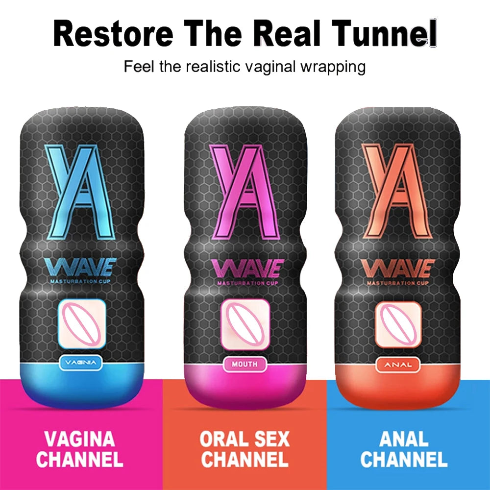 Powerful Sucking Masturbation Cup Realistic Anal Vagina Pocket Pussy Blowjob Massager Male Masturbator Sex Toys for Men 18+ Toys