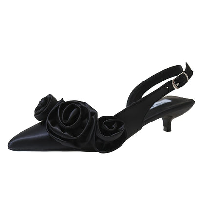 Designer Woman Shoes Pointed Toe Flower Sexy Women Shoes Sandals Dress Slippers Mules Shoes Spring New Flip Flops French Female