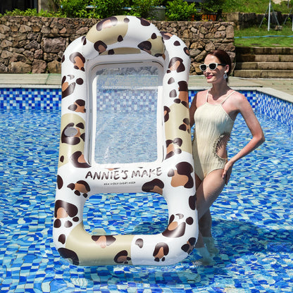 1PC Inflatable Pool Float, For Splashing About, Made Of PVC, Featuring Cup Holders And A Comfortable Lounger With A Sun Canopy