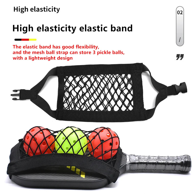 Heavy-duty Portable Pickleball Bag, Adjustable, 3-Ball Capacity, Mesh Paddle Pouch, Lightweight and Strong