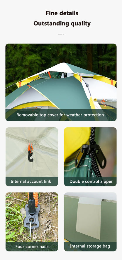 Tienda De Acampar Automatic Camping Tent 2-4 Person Family Tent Portable Backpacking Fully Automatic Tent For Hiking Travel