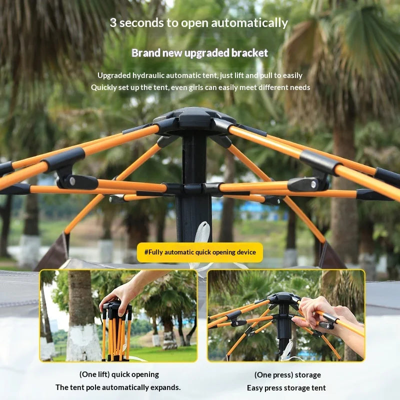 Camping Tents Automatic Pop Up Beach Camping Tent Portable Foldable Waterproof UV Sun Shade Instant Hexagonal Shelter Outdoor