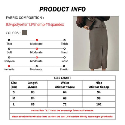 Oymimi Fashion Khaki Slim Skirts For Women Elegant High Waisted Zipper Solid Skirts Casual Pocket Straight Mid-Calf Skirt Female