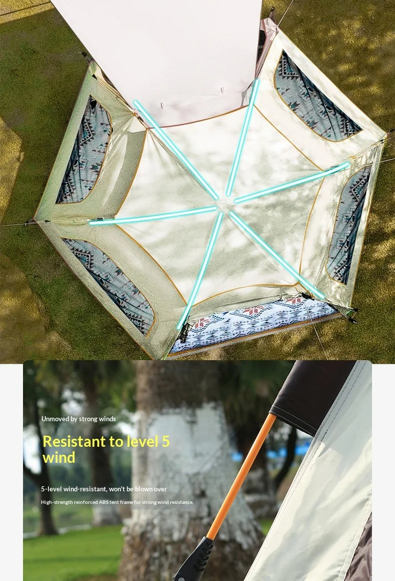 Camping Tents Automatic Pop Up Beach Camping Tent Portable Foldable Waterproof UV Sun Shade Instant Hexagonal Shelter Outdoor
