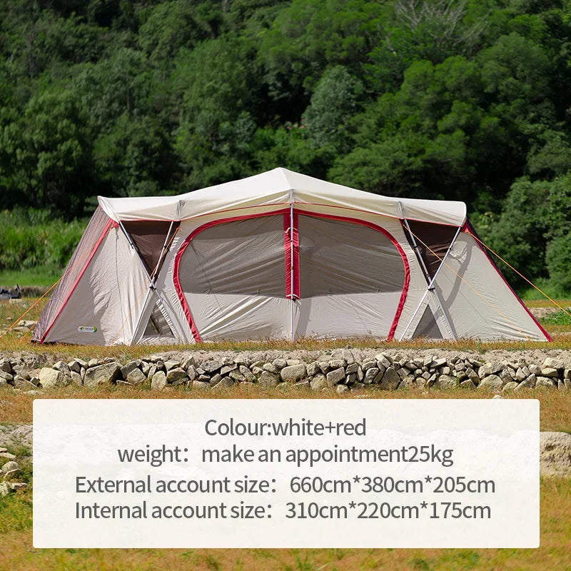 6/8/10 Person Family Camping Tent  Water Resistant Big Tunnel Tent with Rainfly Large Family Tent for  Outdoor Camping Party