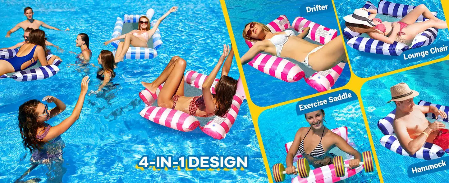 Water Hammock Recliner Inflatable Pool for Adults - Perfect for Pool Parties & Beach Fun,Party Water Rest Inflatable Seat