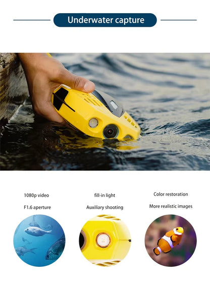 Palm-Sized APP-Controlled Underwater  | Full HD for Exploration & Photo/Video Capture