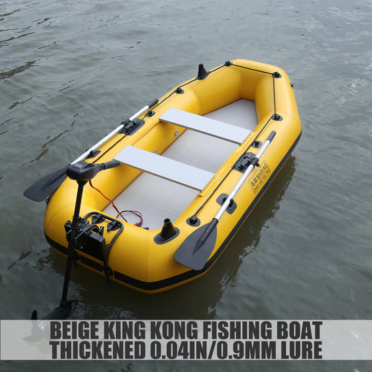 KOETSU Inflatable Kayak Fishing Boat: Bright Yellow 2-Person Drift Craft for Anglers