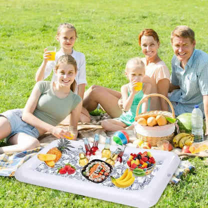 Portable Swimming Air Pool Float Inflatable Beer Table Ice Bucket Serving Salad Bar Tray Food Water Sports Dropshipping Funny