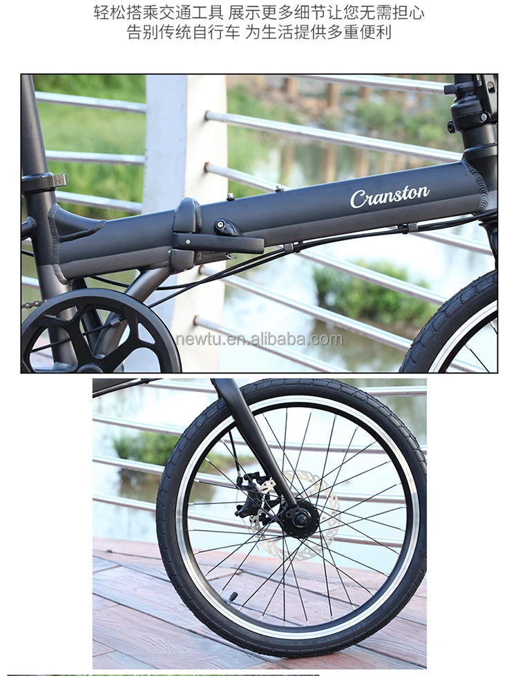 20 Inch Folding Bike Ultra-light Portable Variable Speed Bicycle Unisex For Work General Adult Leisure Bicycle