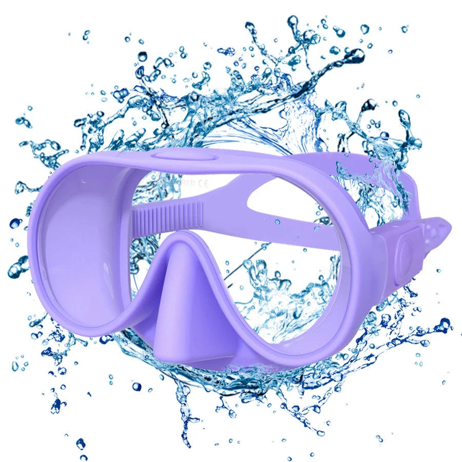 Diving facial mirror, anti -fog 180 ° snorkeling facial mirror, deep water diving mask diving goggles with respiratory tube