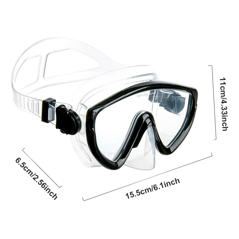 Scuba Diving Mask with Nose Cover Scuba Mask Silicone Skirt Diving Goggles Anti-Fog Swimming Goggles for Adults
