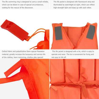 Fishing Life Jacket Swimming Safety Life Vest with Whistle Polyester Survival Suit Buoyancy Jacket for Kayaking Skiing Driving
