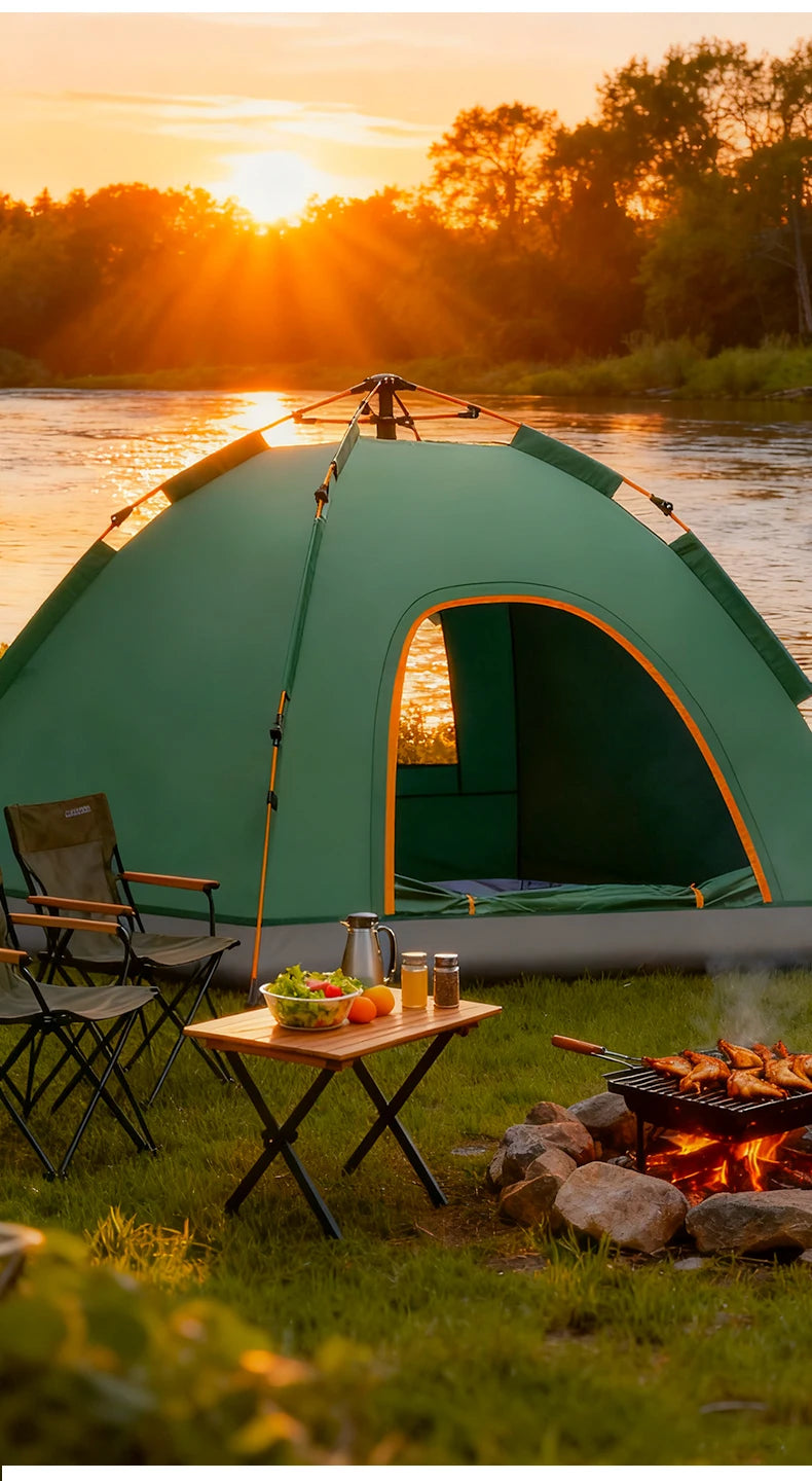 1 Outdoor Camping Tent for Overnight Stay, Fully Automatic, Quick Setup, No Assembly, Foldable, Double Layer
