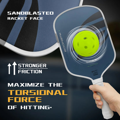 BoomCore Pickleball Paddle 16mm Anti-Skid Surface Design Solid Pattern Honeycomb Core Eco-Friendly Portable Nylon Carry Training
