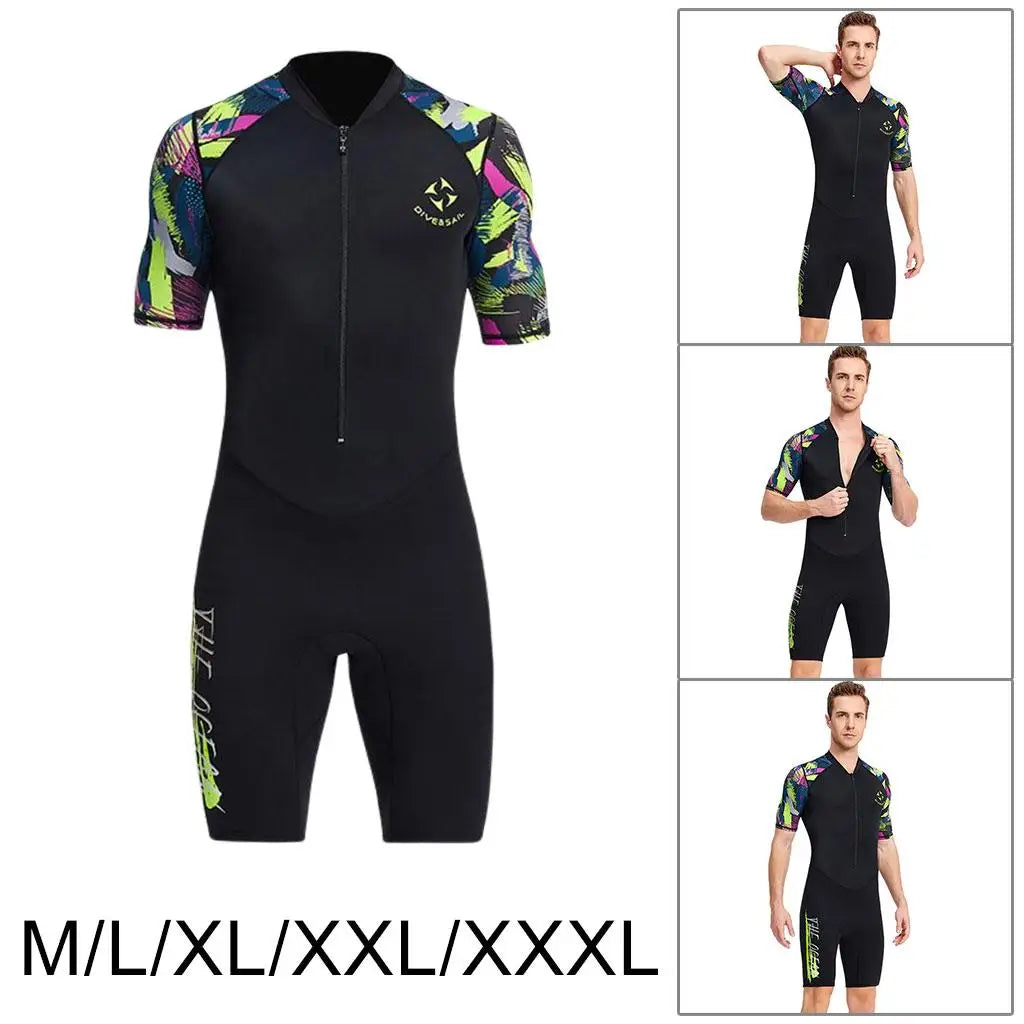 1.5mm Wetsuit Men,surf Dive Wetsuit Men Freediving Neoprene Wetsuit Short Sleeve Men for Surfing Diving Swimming Kayaking