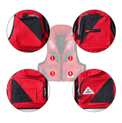 Outdoor Wading Sports Vest Adult Sea Fishing Life Jacket Sea Fishing Wading Multi-pocket Removable Quick-dry Fishing Life Jacket