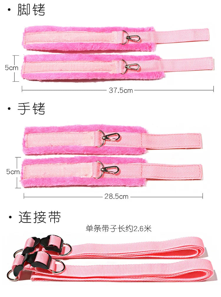 Sex Toys For Woman Couples Bed Handcuffs Gear Bondage Set Ankle Cuff Restraints Strap Adult Game Goods Handcuffs Ankle Cuff Anal