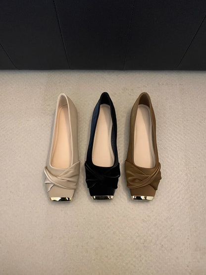 Shoes Woman 2025 Low Heels Female Footwear Autumn Square Toe Casual Sneaker New Summer Comfortable Dress Fall Lace-Up Flat Rome