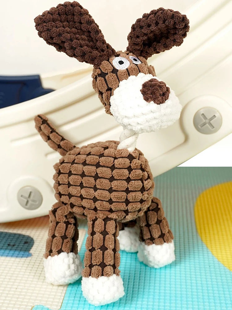 Dog Sounding Toy Molar Training Decompress Interactive Bite Resistant Donkey Shape Plush Toys Pet Dog Supplies