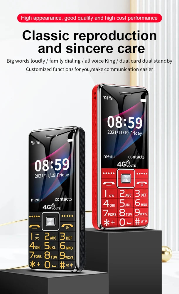 Low Price Elderly Mobile Phone Big Push Button Fast Call Dual Sim Cards Loud Sound Cellphone SOS Two Torch Cheap Large Battery